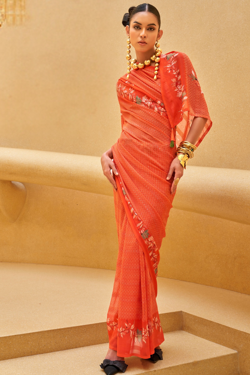 Elegant Quest Georgette Saree with Marvel Soft Finish
