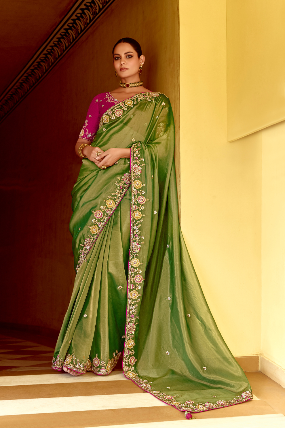 Elegant Lightweight Tissue Silk Saree for Festive and Party Wear