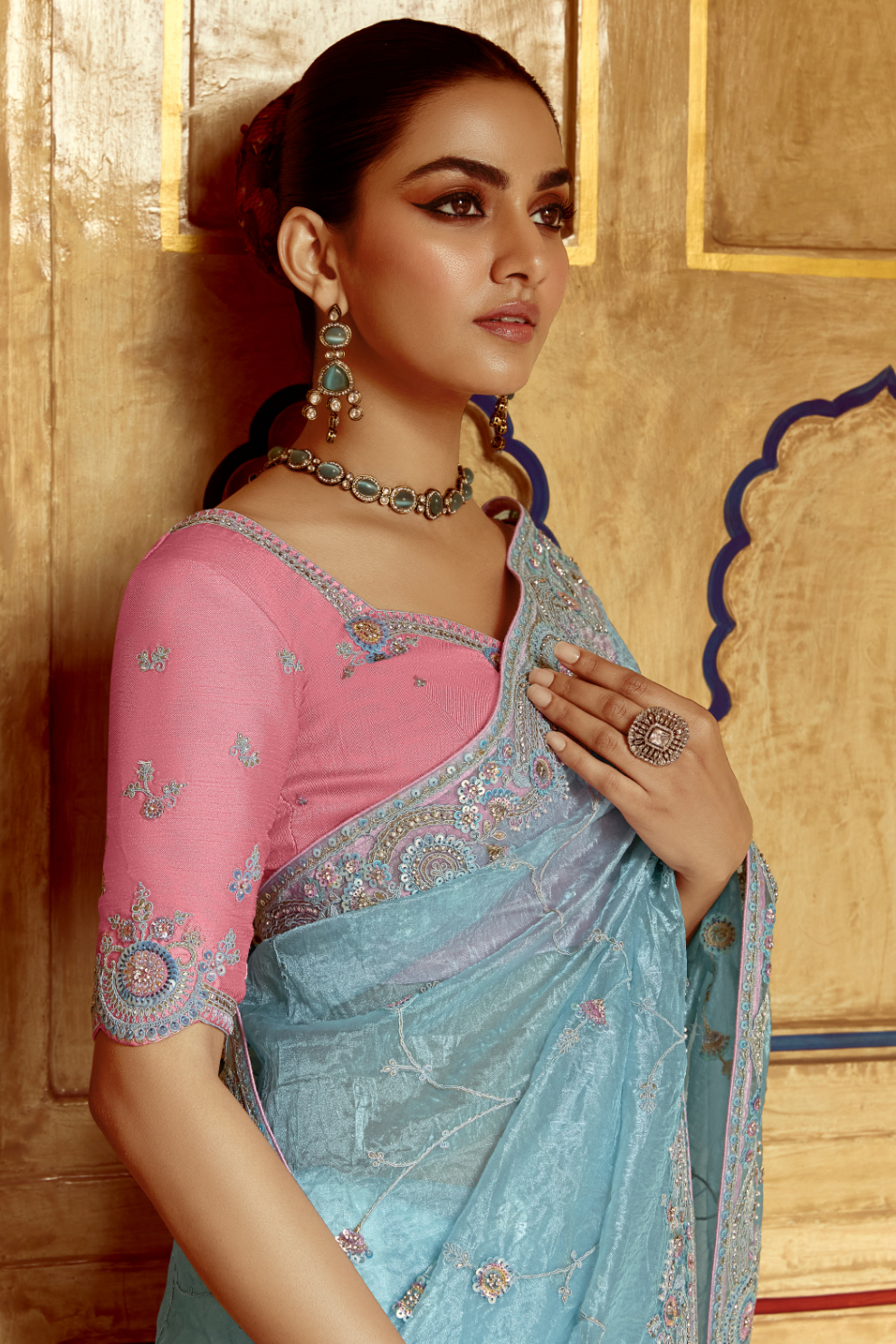 Elegant Lightweight Tissue Silk Saree for Festive and Party Wear