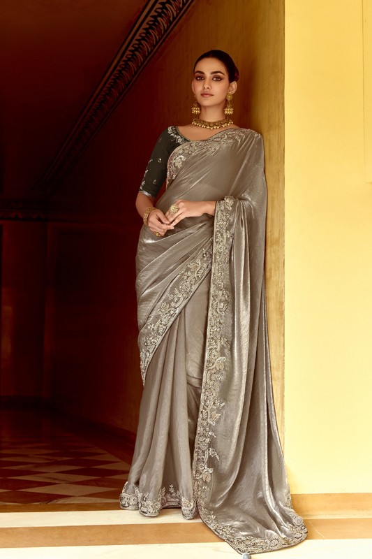 Elegant Lightweight Tissue Silk Saree for Festive and Party Wear
