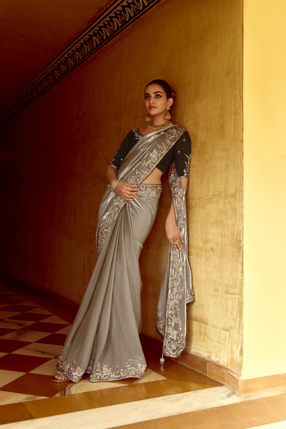 Elegant Lightweight Tissue Silk Saree for Festive and Party Wear