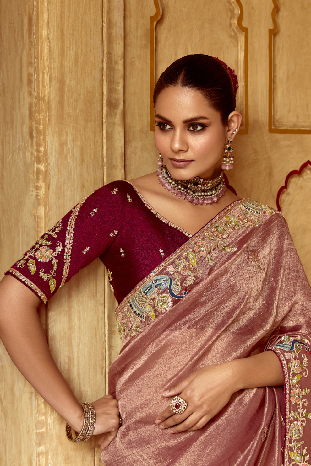 Elegant Lightweight Tissue Silk Saree for Festive and Party Wear