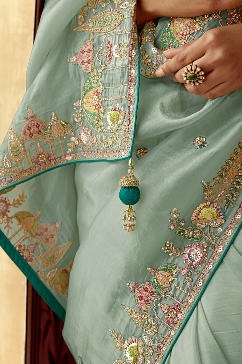 Elegant Lightweight Tissue Silk Saree for Festive and Party Wear