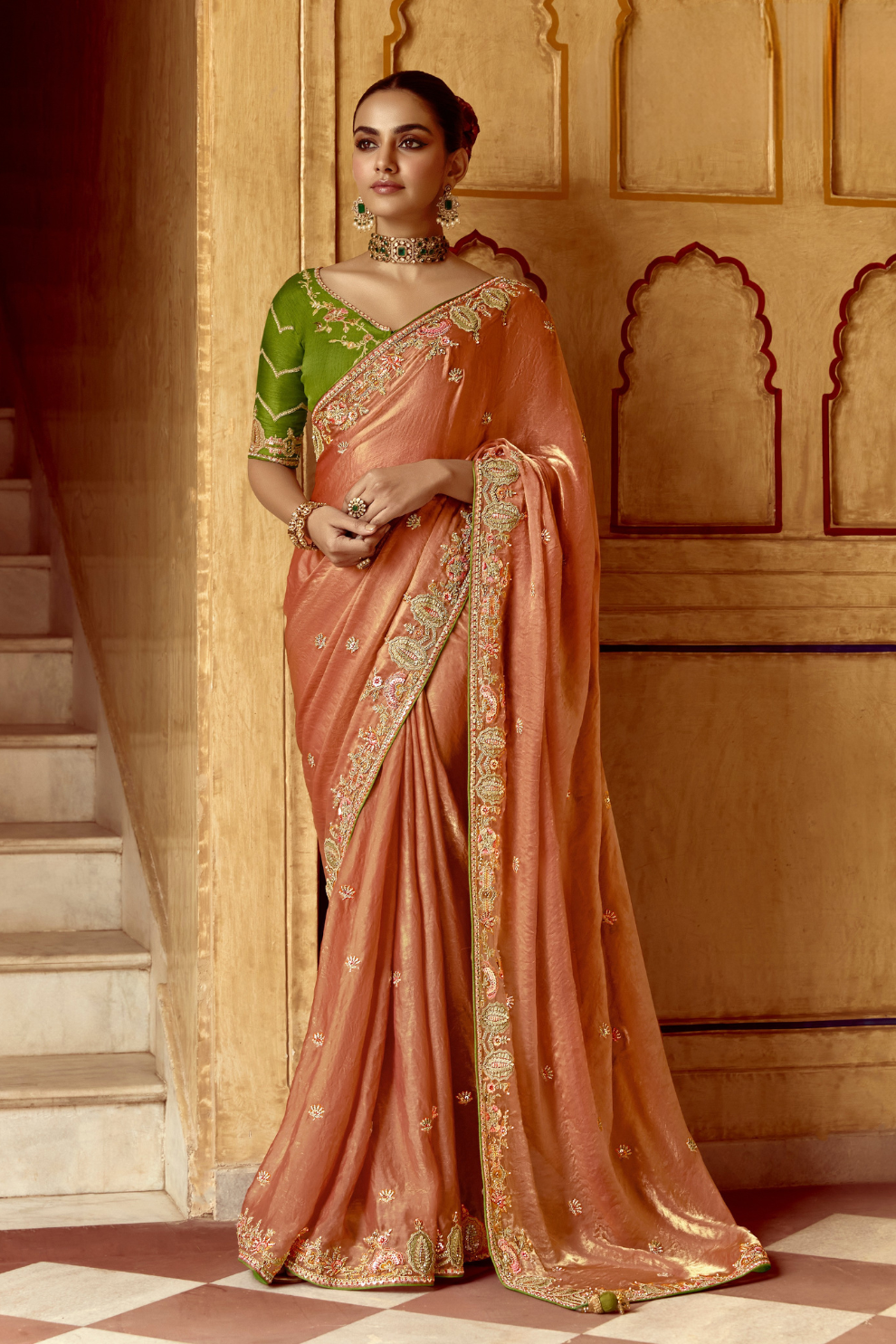 Elegant Lightweight Tissue Silk Saree for Festive and Party Wear