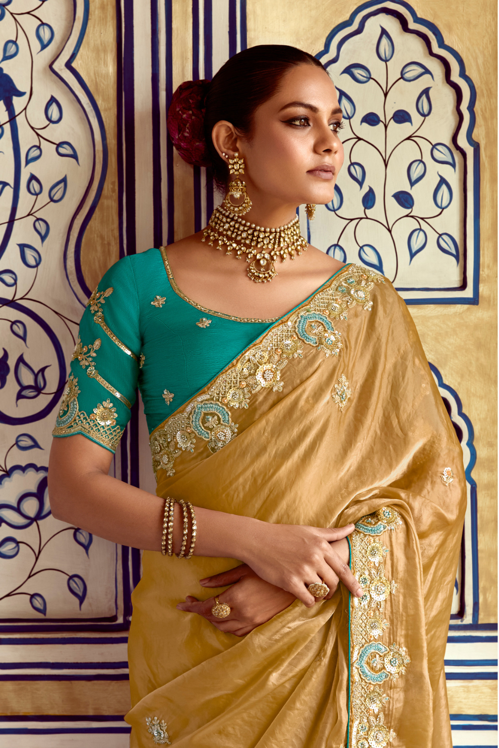 Elegant Lightweight Tissue Silk Saree for Festive and Party Wear