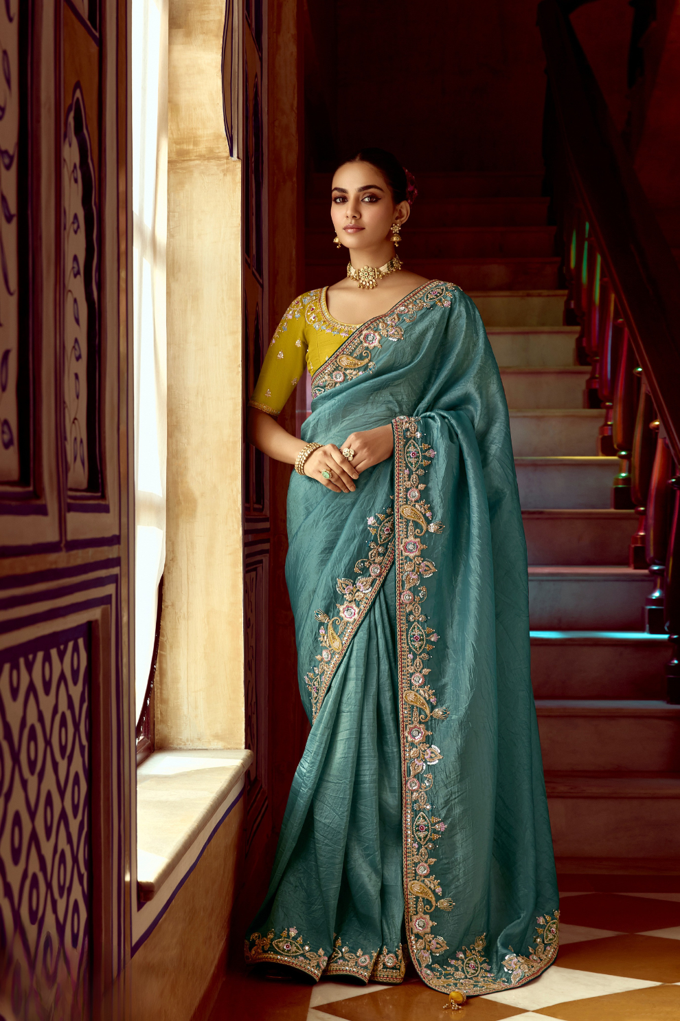 Elegant Lightweight Tissue Silk Saree for Festive and Party Wear