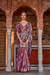 Designer Mercerized Silk Saree with Ajrakh-Batik Fusion and Golden Print