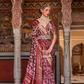 Designer Mercerized Silk Saree with Ajrakh-Batik Fusion and Golden Print