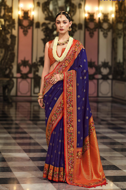Super Banarasi P.V. Silk Saree with Jacquard Weaving Butti Work