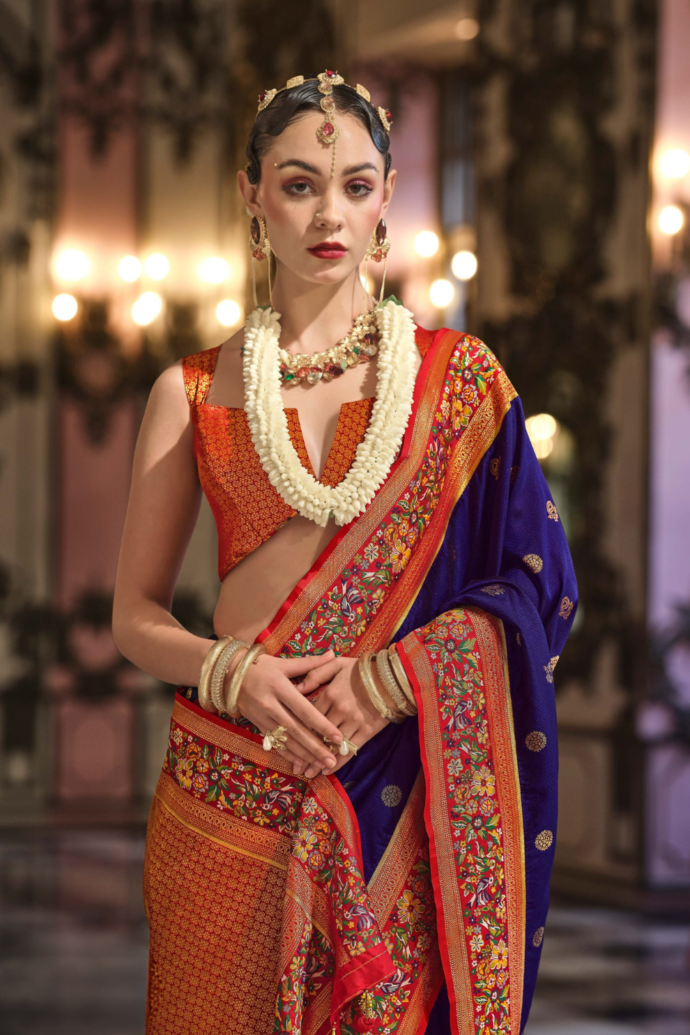 Super Banarasi P.V. Silk Saree with Jacquard Weaving Butti Work