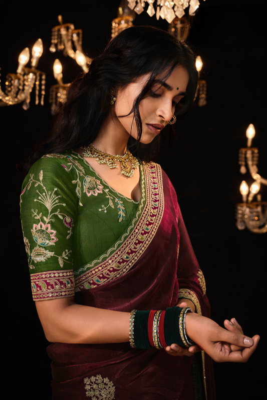 Banarasi Silk Saree with Elegant Weaving for Weddings