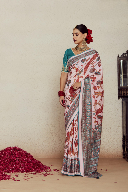Elegant Soft Brasso Saree with Premium Dhupian Silk Blouse