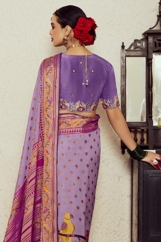 Elegant Soft Brasso Saree with Premium Dhupian Silk Blouse