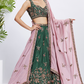Designer Chiffon Lehenga Choli With Embroidery & Dupatta
