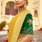 Banarasi Silk Saree with Elegant Contrast Blouse Design