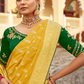 Banarasi Silk Saree with Elegant Contrast Blouse Design