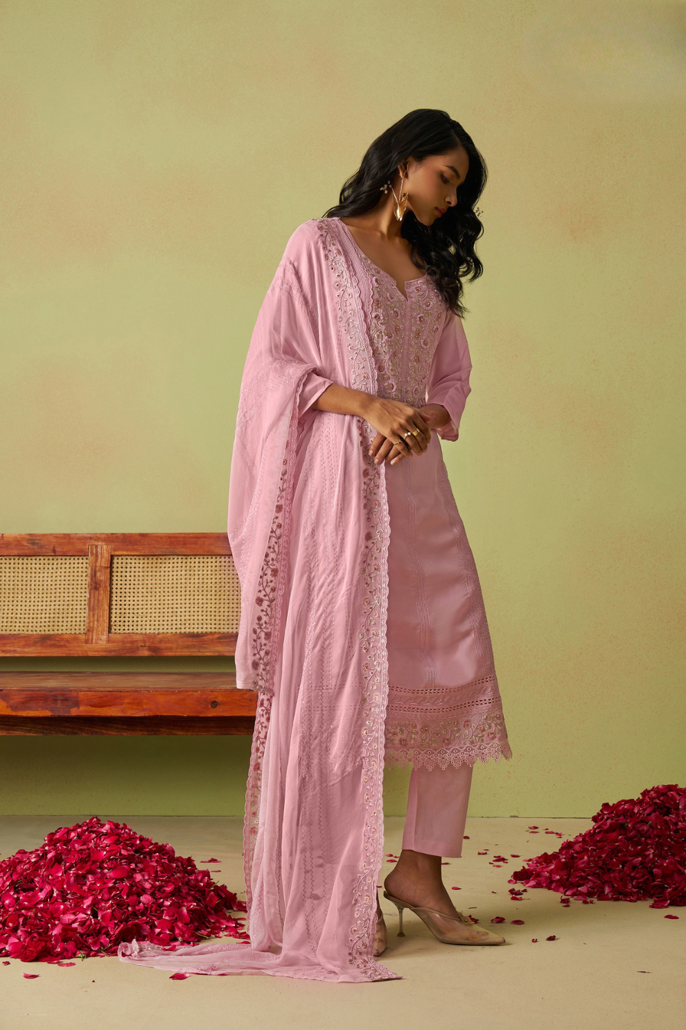 Designer Pink Straight Salwar Kameez with Intricate Embroidery