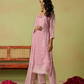 Designer Pink Straight Salwar Kameez with Intricate Embroidery