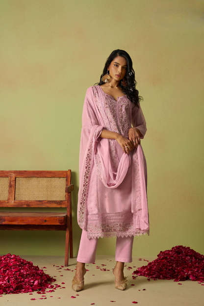 Designer Pink Straight Salwar Kameez with Intricate Embroidery