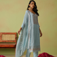 Traditional Indian Style Sky Blue Pant Suit with Embroidery
