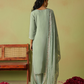 Pista Green Organza Eid Pant Suit Featuring Khatli Embroidery