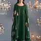 Green Russian Silk Designer Salwar Suit with Tonal Embroidery Elegance